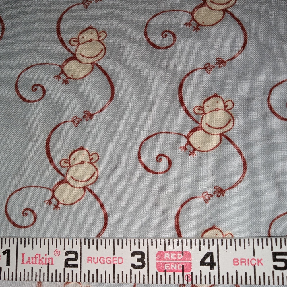FREE SPIRIT Cotton Novelty Sewing Fabric MONKEY STRIPE - 2 Yards